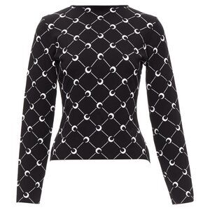 Marine Serre Crescent Moon knitted long slevee sweater top